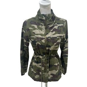 Old Navy Camouflage Drawstring Utility anorak cotton Jacket Green size small